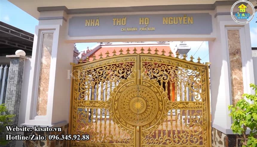 Toàn cảnh bên ngoài mẫu từ đường 3 gian truyền thống đẹp