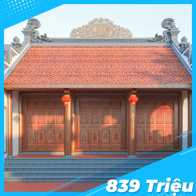 Mẫu Từ đường 3 Gian 2 Mái đẹp-01