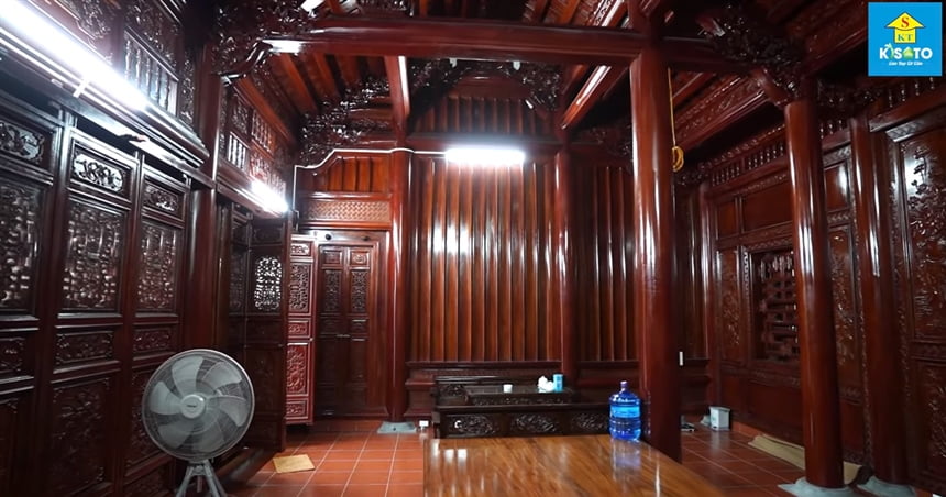 Mẫu nhà gỗ 5 gian kết hợp thờ siêu đẹp tại Hải Hậu Nam Định