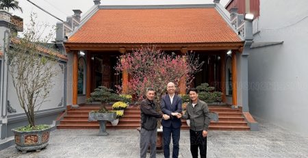 mẫu từ đường 3 gian bê tông giả gỗ đẹp tại hà nội