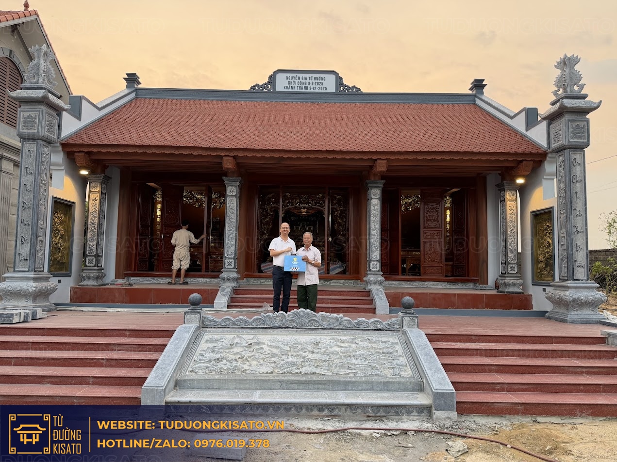 từ đường 3 gian chữ đinh đẹp tổng thể công trình