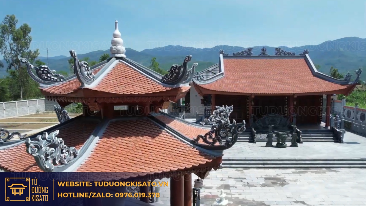 từ đường 3 gian 4 mái quảng nam đẹp tổng thể công trình