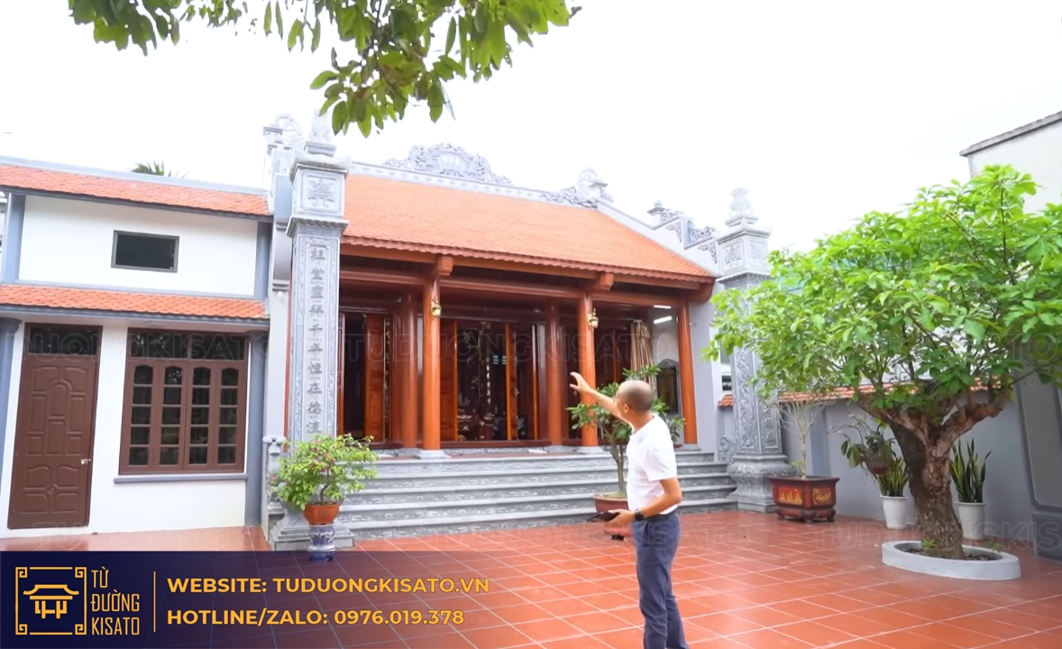 mẫu từ đường 3 gian thái bình tổng thể công trình hoàn thiện