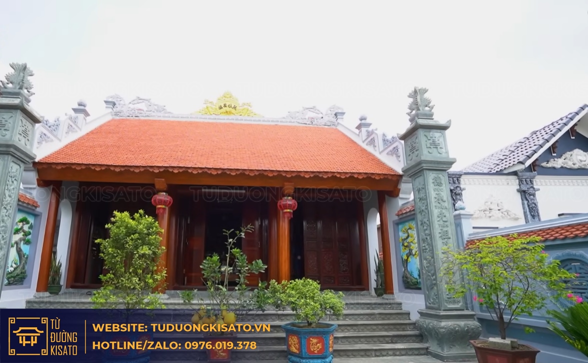 mẫu từ đường 3 gian tại thái bình tổng thể công trình thực tế