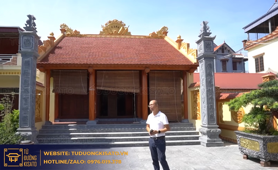 từ đường tại Ninh Bình thiết kế 3 gian truyền thống đẹp và bền vững