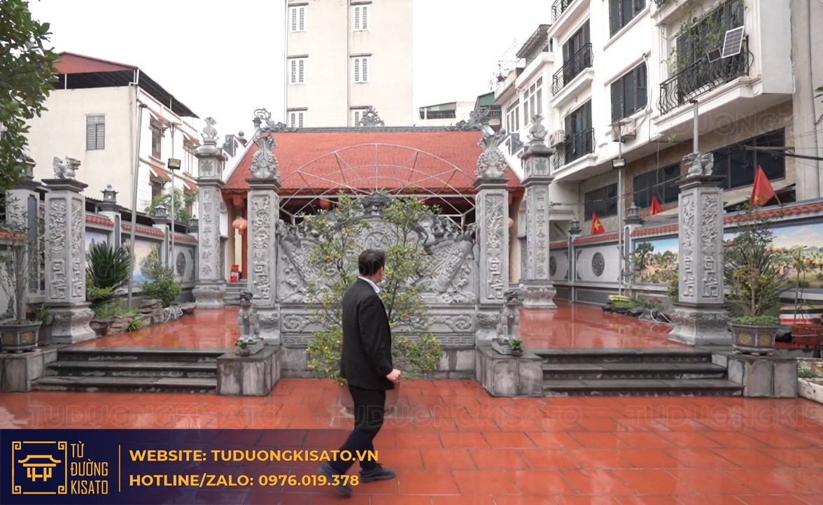 kết cấu từ đường 3 gian bê tông giả gỗ hà nội liên kết nhà ngang chắc chắn