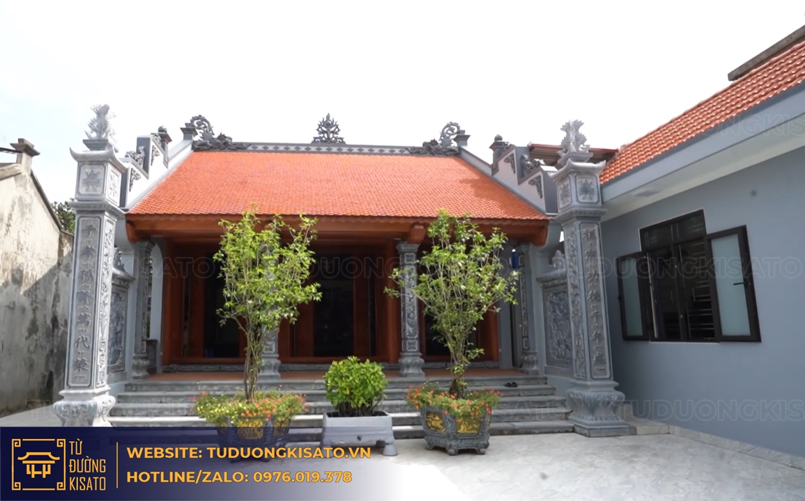Toàn cảnh thiết kế thi công trọn gói nhà thờ họ 3 gian tại Hà Nội