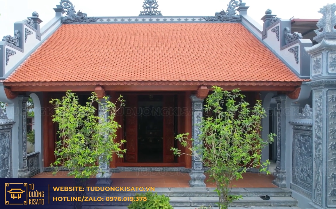 Mẫu từ đường 3 gian 2 mái đẹp tinh tế tại Hà Nội chi phí 1.8 tỷ