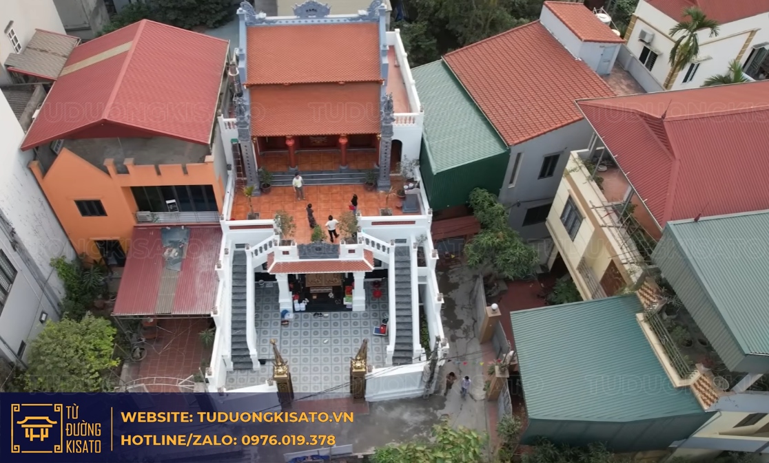 từ đường 2 tầng đất trong phố tổng thể công trình thực tế