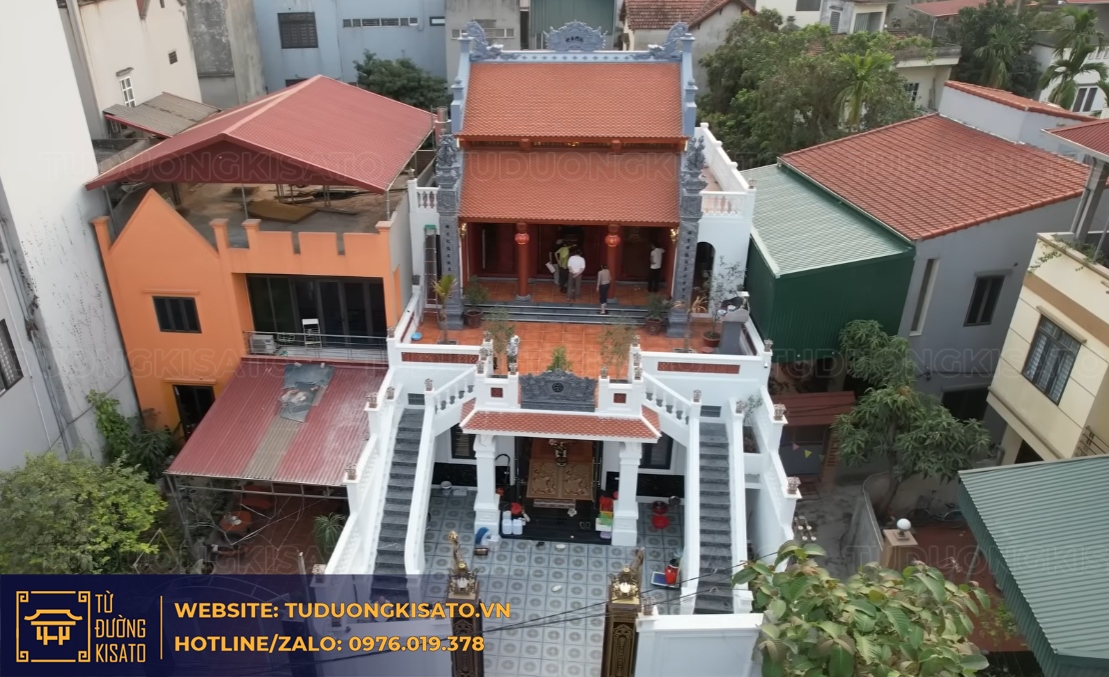 mẫu từ đường 2 tầng đất trong phố tối ưu diện tích xây dựng