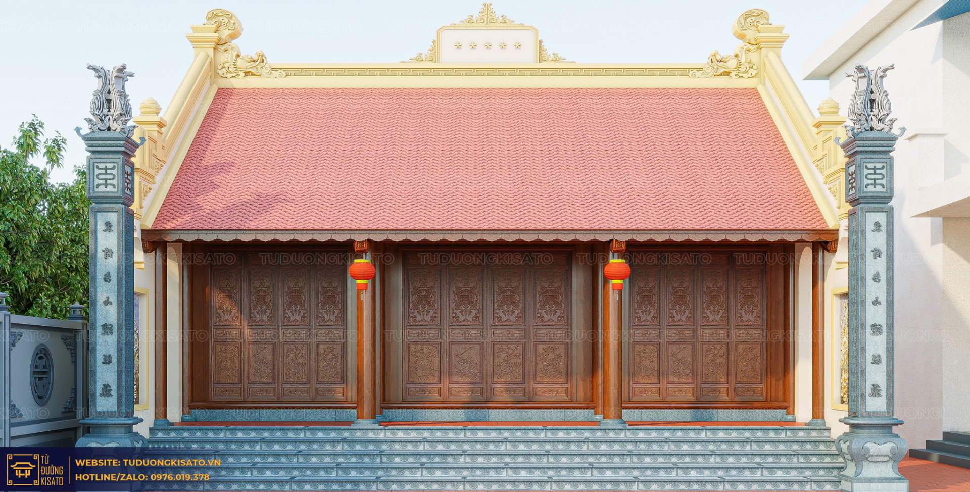 Mặt tiền mẫu nhà thờ 3 gian tại Thanh Hóa